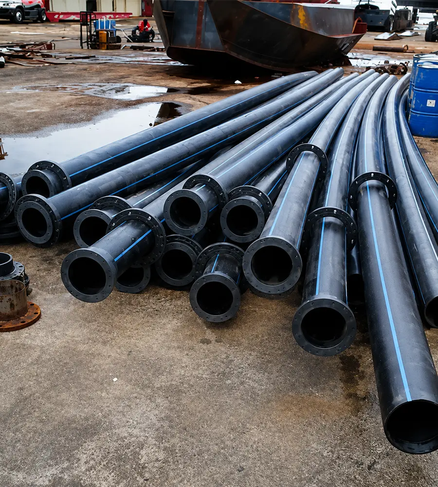 Industrial pipe storage yard